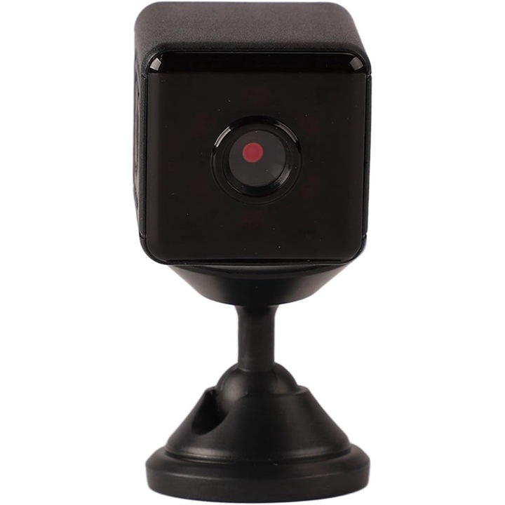 Camera spion mini supraveghere, 1080P, Wi-Fi, suport magnetic, Card microSD 32Gb, 31 x 31 x 31 mm, Negru