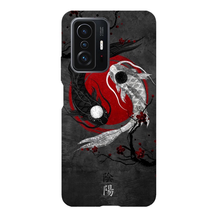 Калъф за телефон, съвместим с Xiaomi Redmi Note 14 Pro Plus, обратното, японска ин и ян арт шарка, силикон, TPU