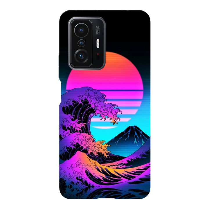 Husa telefon compatibila cu Xiaomi Redmi Note 14 Pro, Viceversa, model Neon Wave, Silicon, TPU