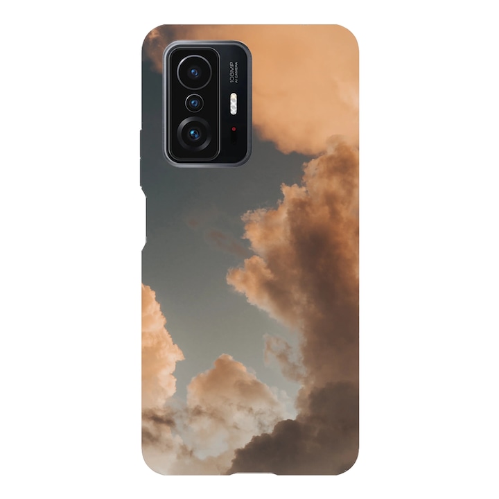 Husa telefon compatibila cu Xiaomi Redmi Note 14 Pro Plus, Viceversa, model Orange clouds, Silicon, TPU