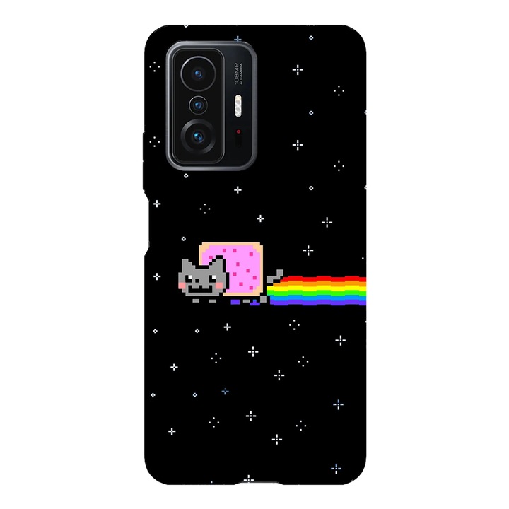 Husa telefon compatibila cu Xiaomi Redmi Note 14 Pro, Viceversa, model Nyan Cat, Silicon, TPU