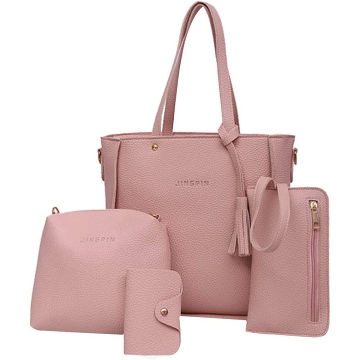 BUGAOXING Női 4 darabos kézitáska szett. Tote táskák. Hátizsák + válltáska + crossbody táska + pénztárca + kártyatartó