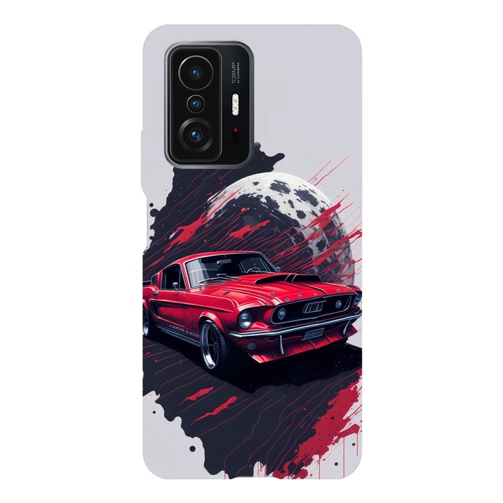 Husa telefon compatibila cu Xiaomi Redmi Note 14 Pro Plus, Viceversa, model Red Paint Job Shelby Mustang, Silicon, TPU