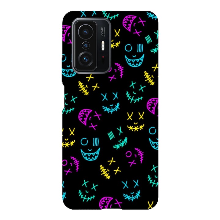 Husa telefon compatibila cu Xiaomi Redmi Note 14 Pro Plus, Viceversa, model Neon mask pattern, Silicon, TPU