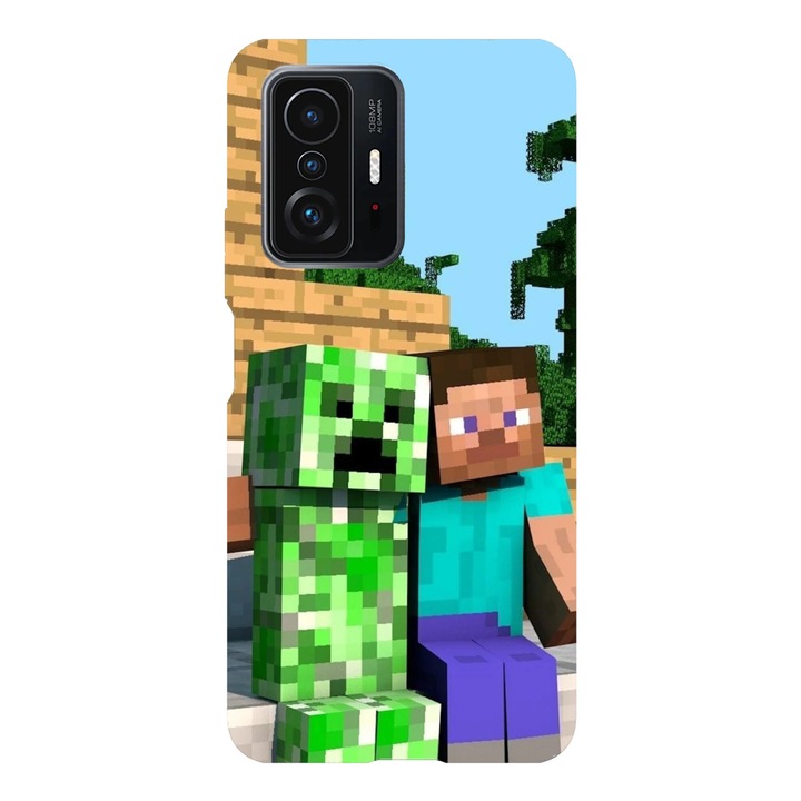 Husa telefon compatibila cu Xiaomi Redmi Note 14 Pro, Viceversa, model Steve and Creeper Friendship, Silicon, TPU