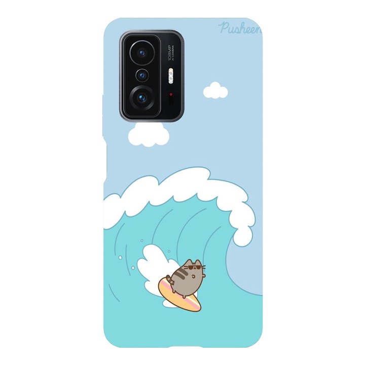 Husa telefon compatibila cu Xiaomi Redmi Note 14 Pro Plus, Viceversa, model Surfing Pusheen, Silicon, TPU