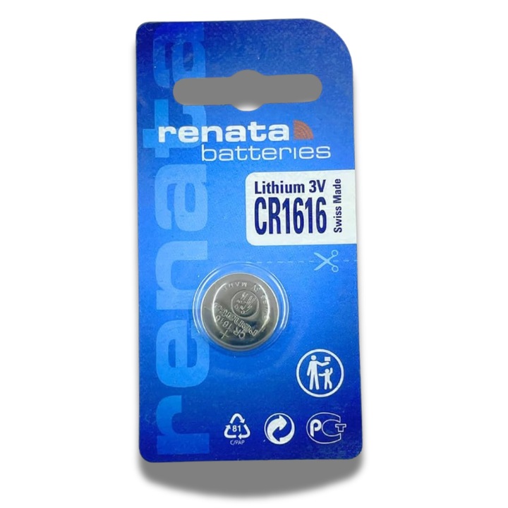 Batarie Renata CR 1616 50 mAh 3V Swis Made - Pentru ceasuri, Chei auto, Aparate mici