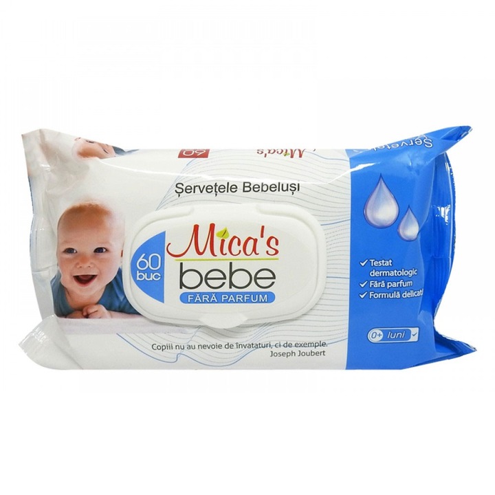 Pachet 6 X Servetele Umede Bebelusi Cu Capac Micas Sensitiv 60buc