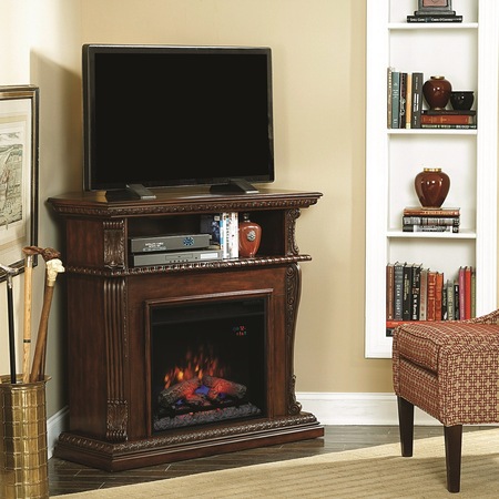 Semineu electric ClassicFlame Corinth de colt/perete, cu sunet, cu focar electric 23", Premium Walnut