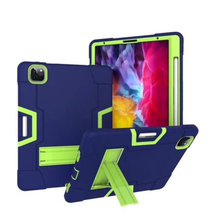 Husa pentru iPad Pro 11 inchi (2021) - Albastru inchis / verde