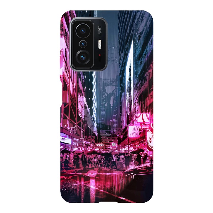 Husa telefon compatibila cu Xiaomi Redmi Note 14 Pro Plus, Viceversa, model Night City Cyberpunk, Silicon, TPU