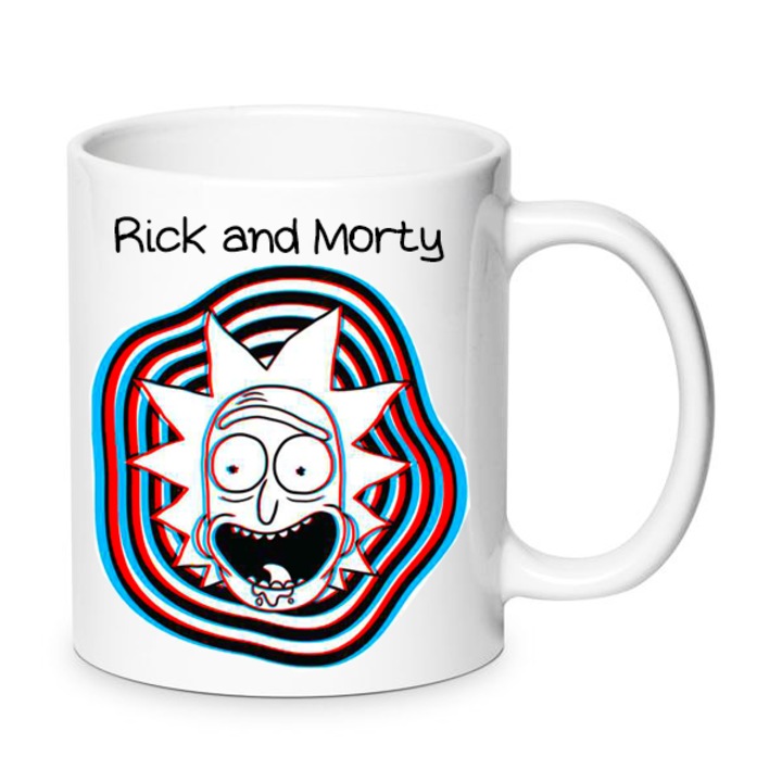 Керамична чаша Рик и Морти, 330мл, бяла, Chn