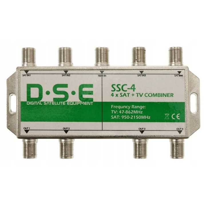 Diplexor RTV/SAT, DSE, SSC4, 4xSAT/1xTV 47-2150MHz, carcasa metalica, pentru instalare in interior