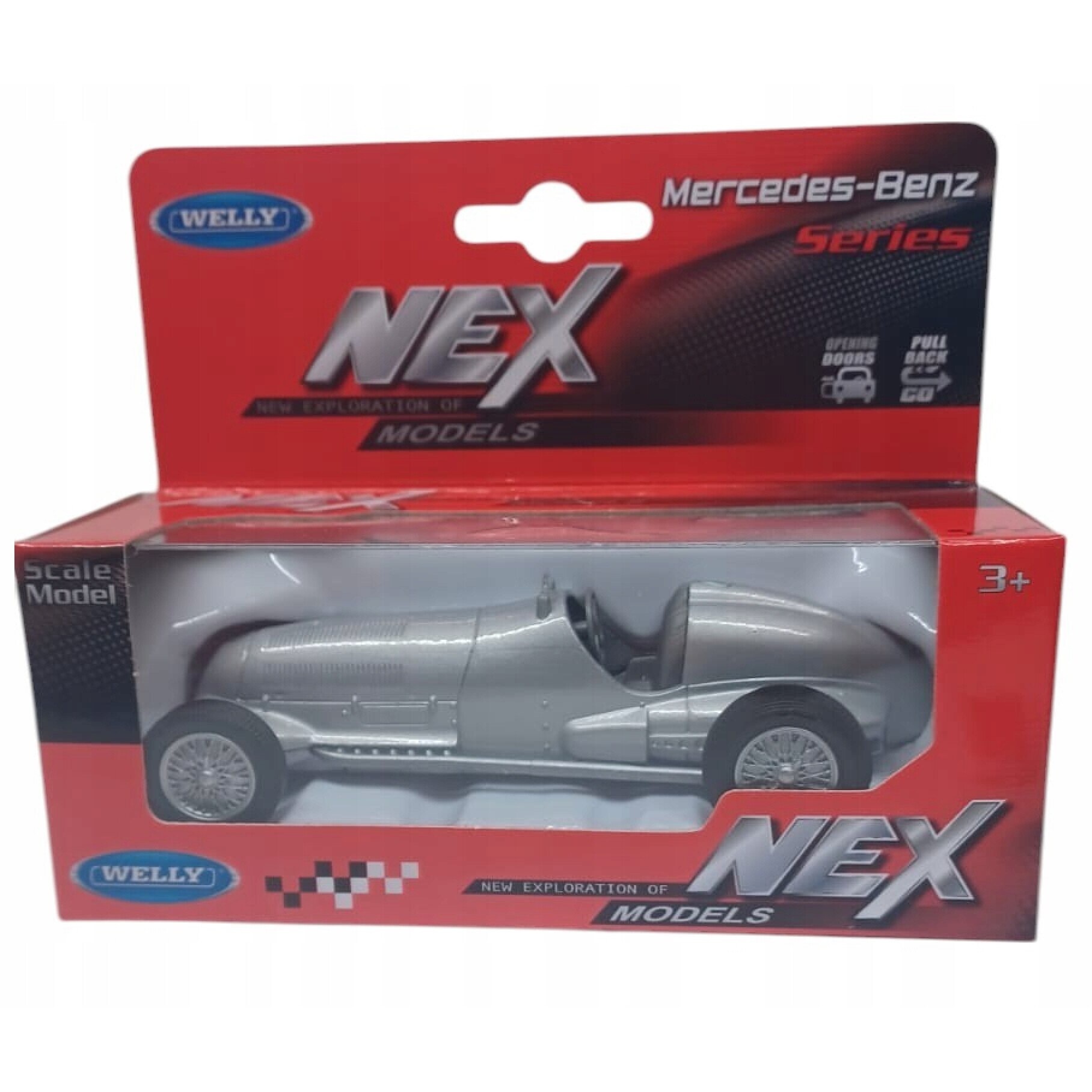 Welly 1:24 Mercedes Benz W125 1937 - Modello Auto Pressofuso Argento, Collezione 24109 - Foto 2