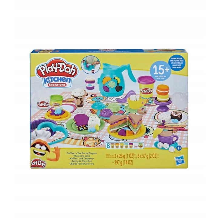 Set Play-Doh, Creatii pentru bucatarie, 8 tuburi, multicolor, 3 ani+