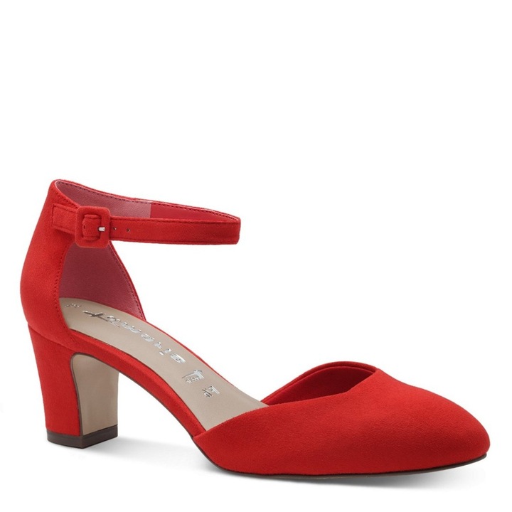 Tamaris Tamaris női oldalt nyitott piros körömcipő bokapánttal 24412-41-500 07512