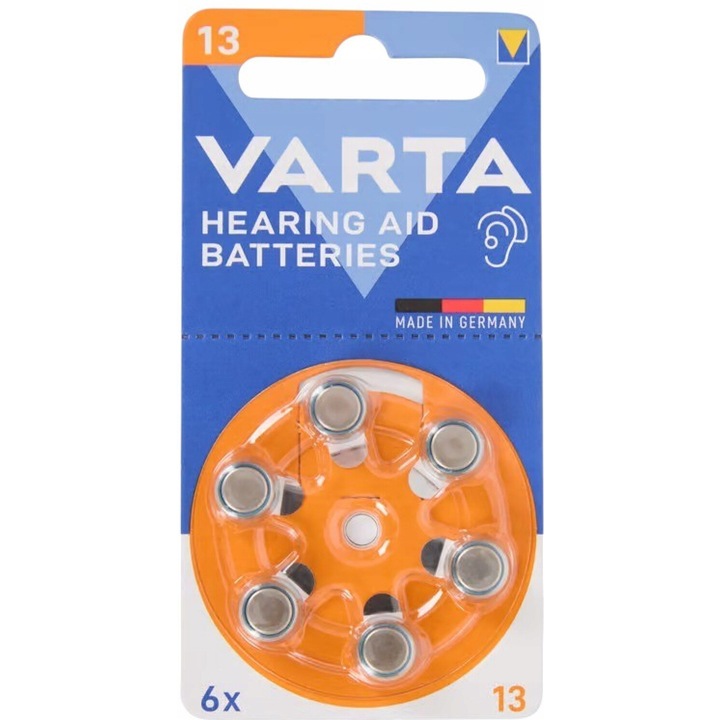 Set 6 Baterii pentru aparate auditive, Varta, 13 PR48 1.45V
