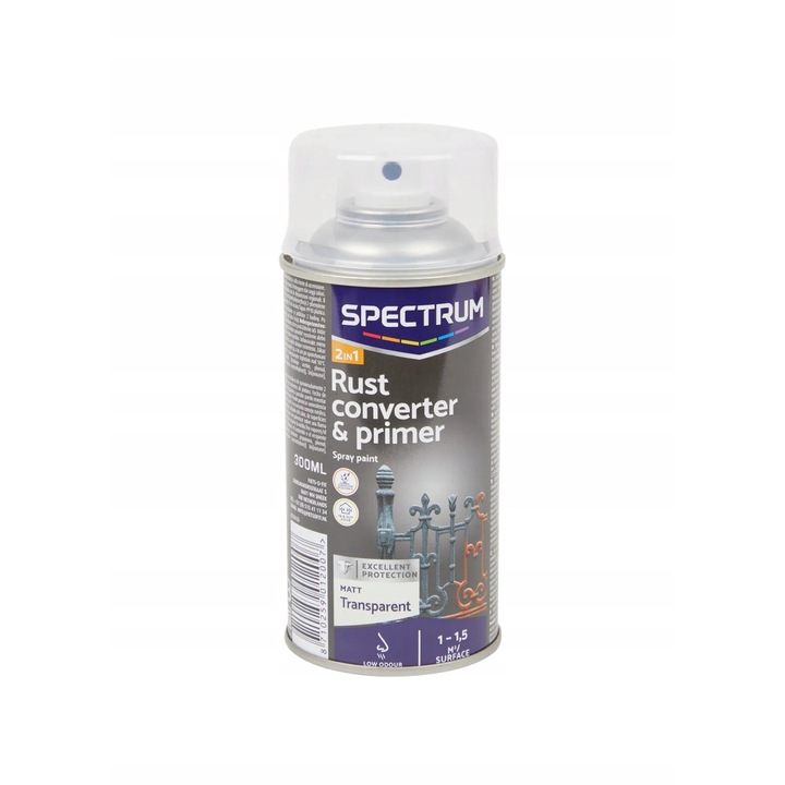 Spray antirugina si primer 300 ml CARDSPLITTER, transparent, uscare rapida, finisaj mat