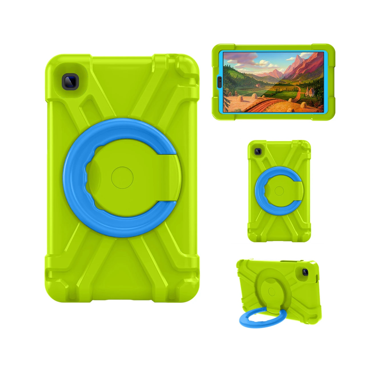 Husa Samsung Galaxy Tab A7 Lite, de 8,7 inchi, cu suport rotativ, verde