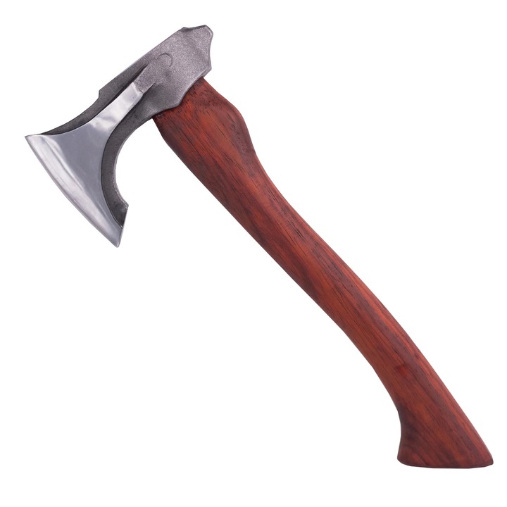 Toporisca SRV03, Gradina & Camping, Forjat Manual, Otel Carbon, Maner Fag Rosu, 40 cm