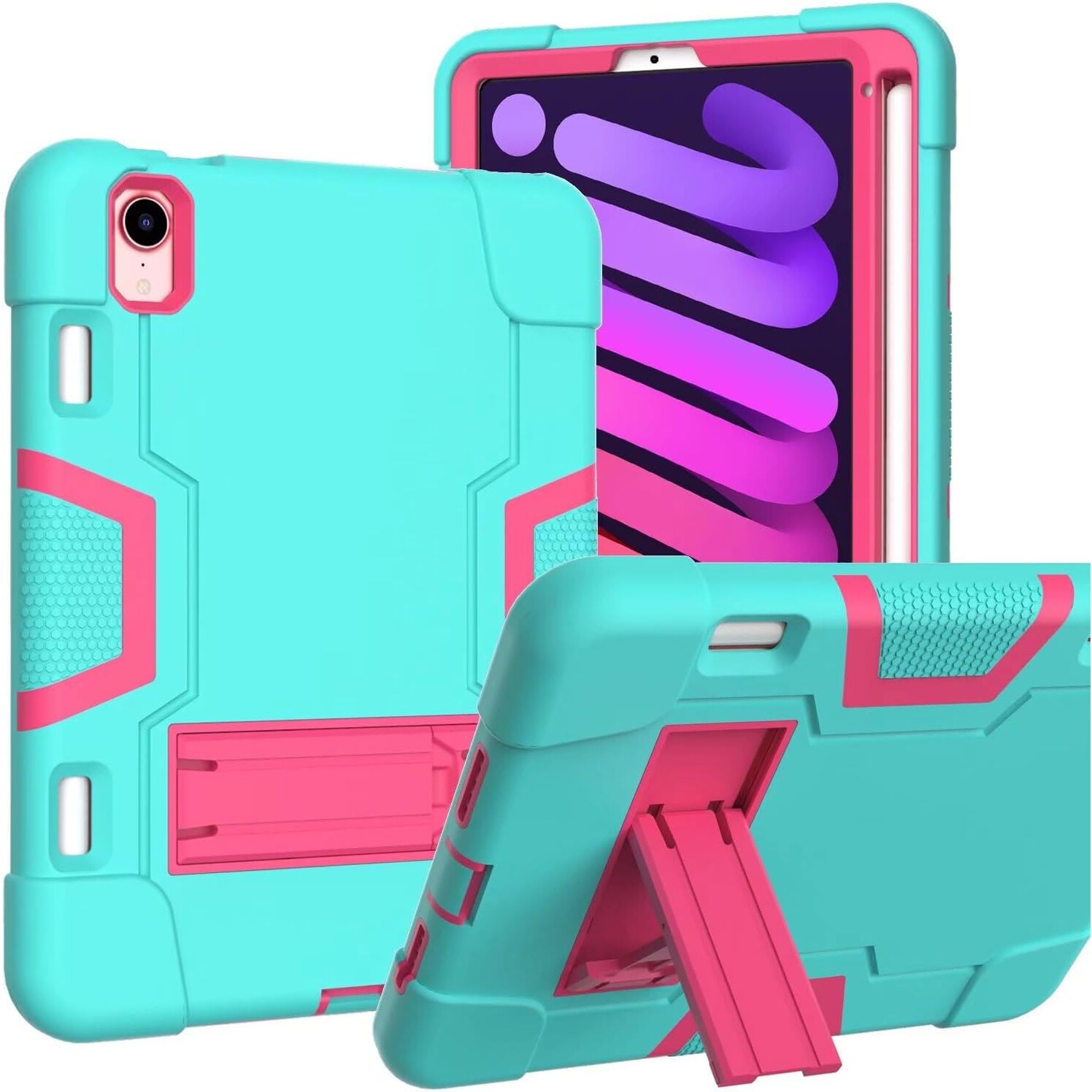 Husa tableta, TPU, pentru iPad Mini 6 8.3” verde/roz