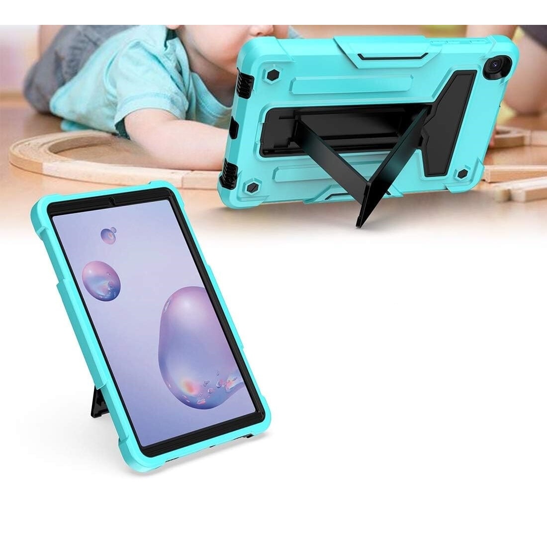 Husa pentru Samsung Galaxy Tab A 8.4", blindata cu suport, Mint
