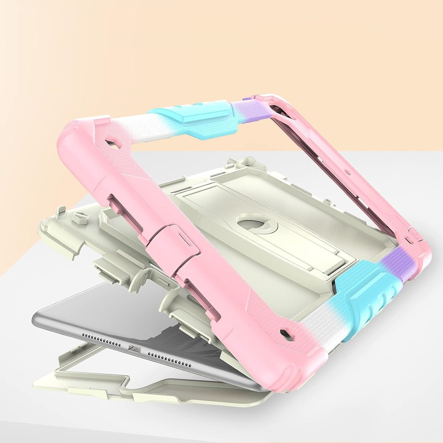 Husa pentru iPad 9/8/7 10.2”, cu suport si suport pentru stylus, multicolor