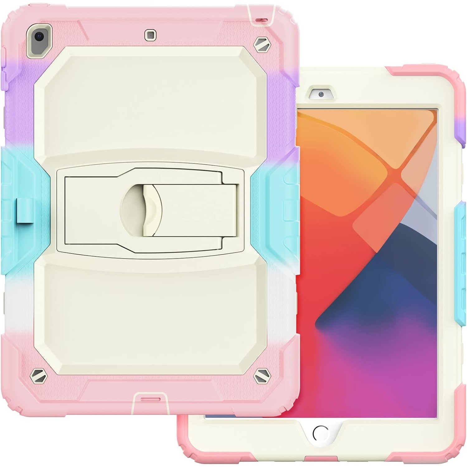 Husa pentru iPad 9/8/7 10.2”, cu suport si suport pentru stylus, multicolor