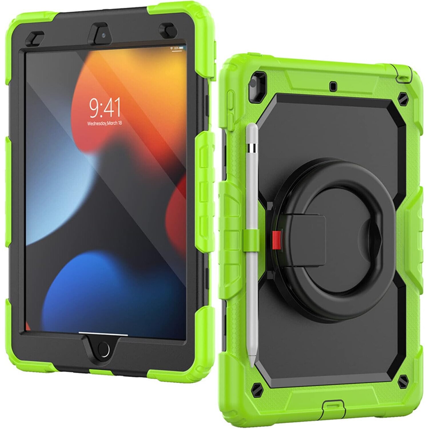 Husa blindata Samsung Galaxy Tab A7, cu suport rotativ, verde