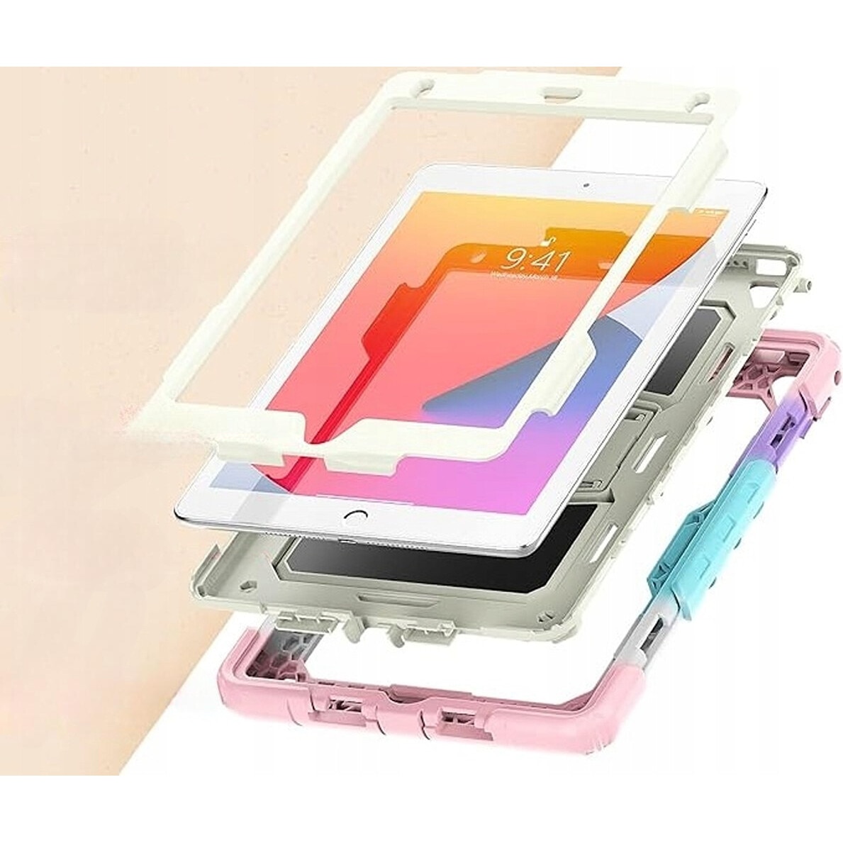 Husa iPad 9.7"/ Pro 9.7"/ Air 2, curea de umar, multicolor