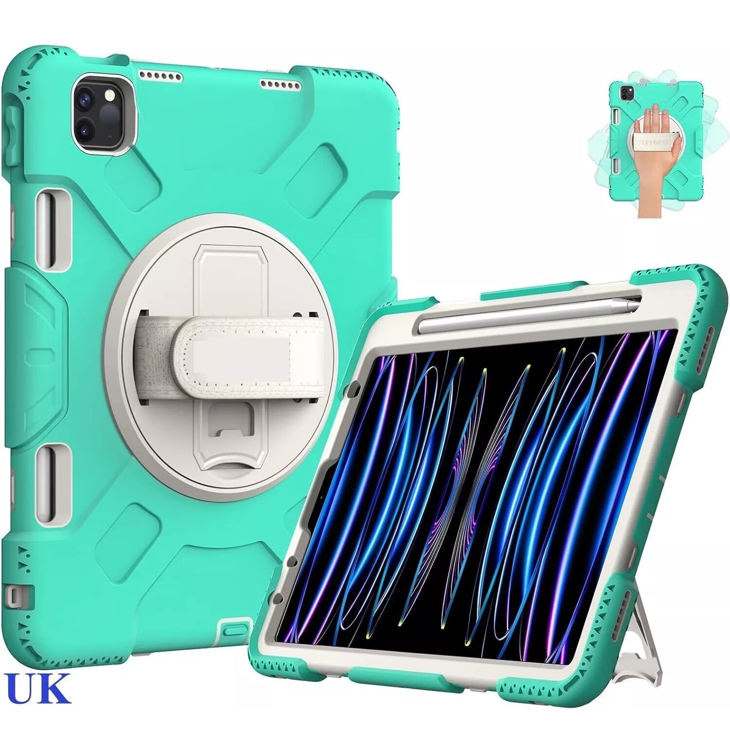Husa iPad Mini 6 8.3", cu suport si curea de umar, Mint
