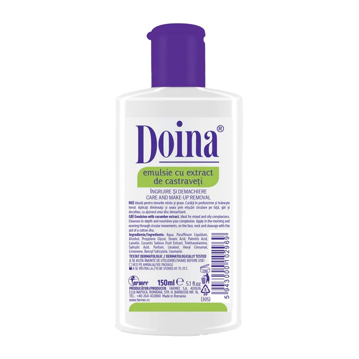 3 db-os csomag Doina uborka kivonat emulziós krém 150ml