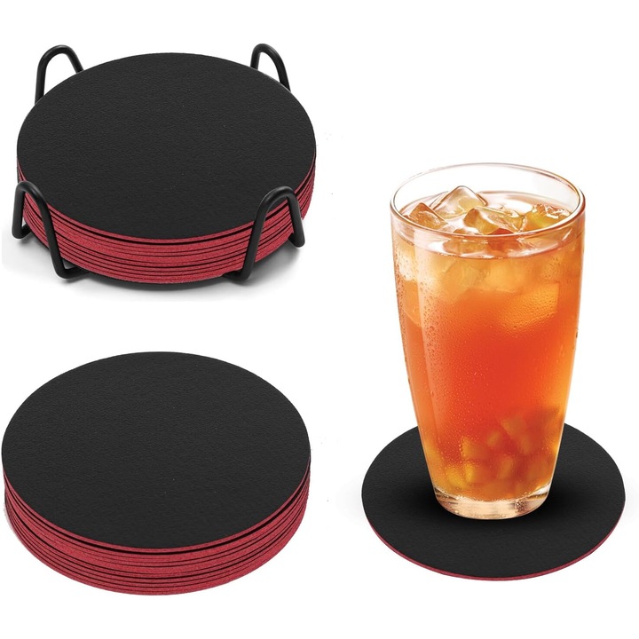 21 darabos italtartó készlet, fekete, csúszásgátló, fém tárolórekesszel