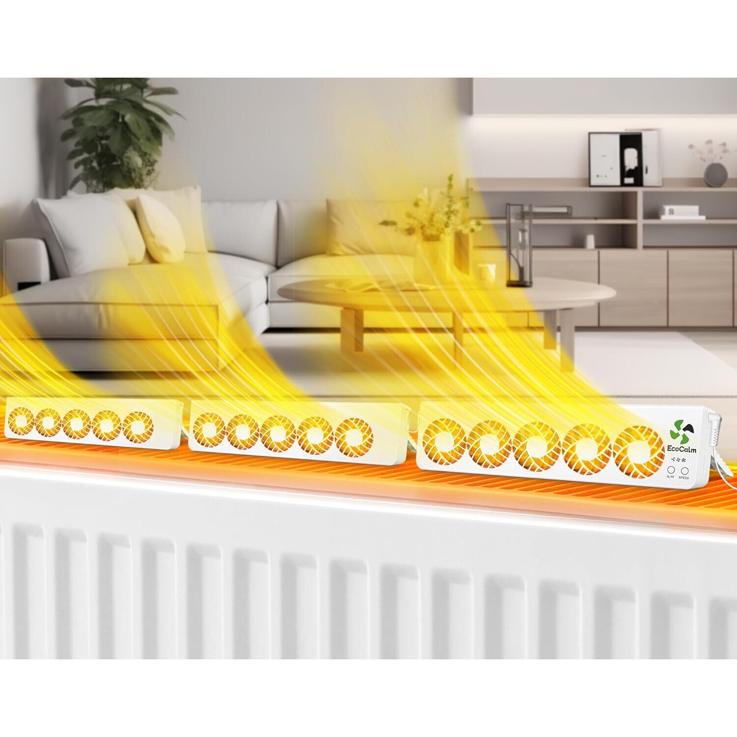 Ventilator EcoCalm Smart, 39 dB, alb, set pentru incalzitoare