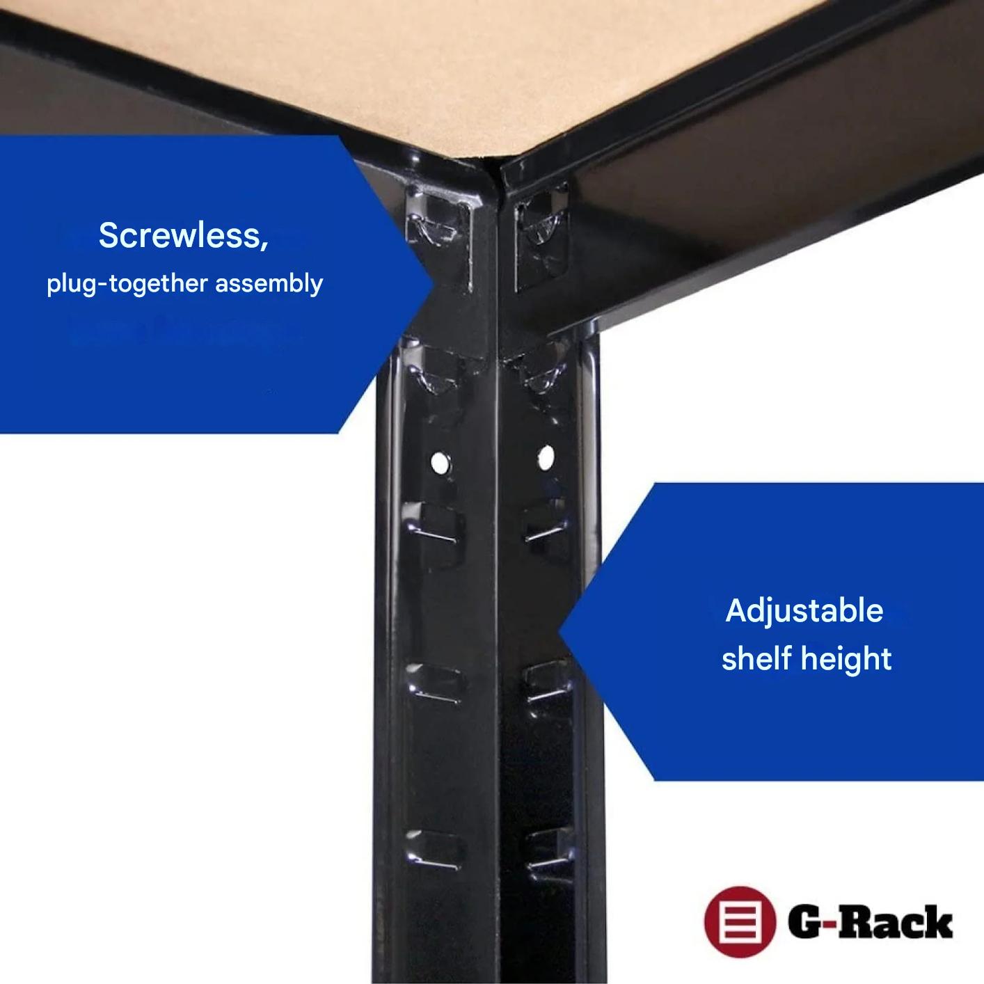 G Rack Guardian G-Rack fém tárolópolc, 90 x 120x 60 cm, 2 polc, 300 kg/polc, acél váz ...