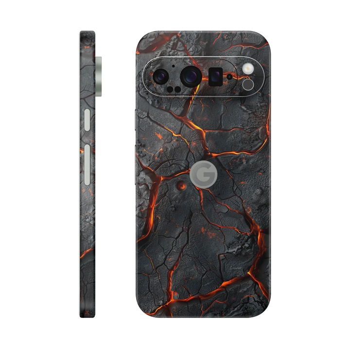 Folie de protectie pentru Google Pixel 9 Pro, Colectia Signature, Skin Spate cu laterale unite, Inferno Crust