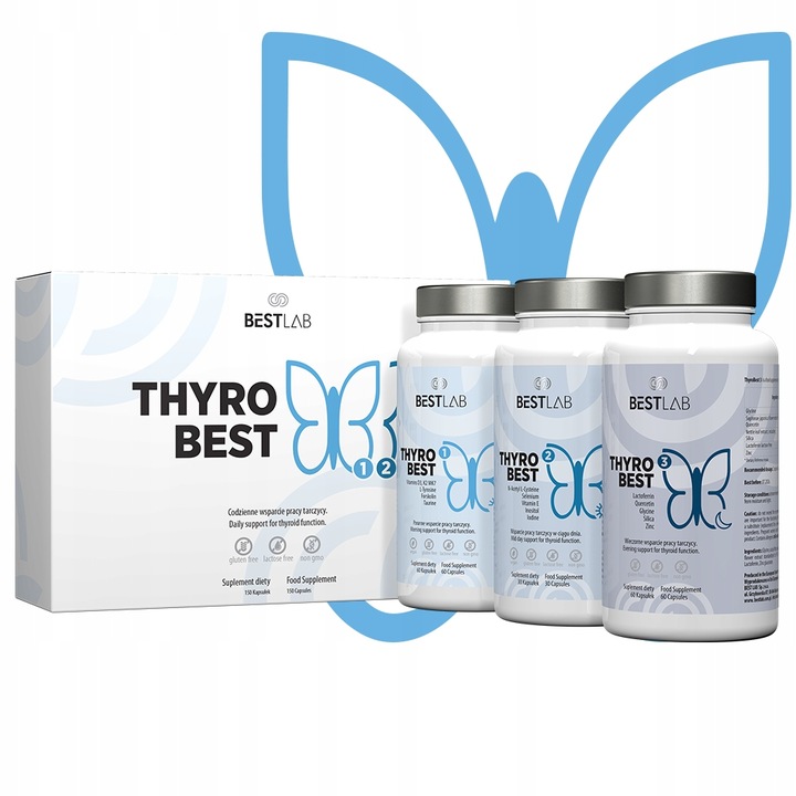 Supliment alimentar ThyroBest BestLab, 60 capsule, suport tiroidian, multivitamine, pentru barbati
