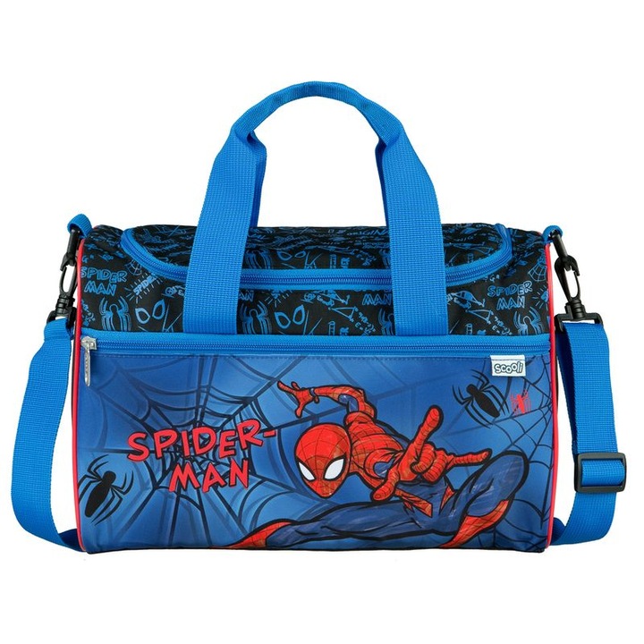 Geanta sportiva pentru copii Spiderman, 35x23x16cm, 100% poliester, capacitate 8l