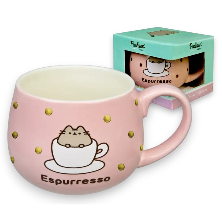 Cana ceramica PUSHEEN, roz, 325ml