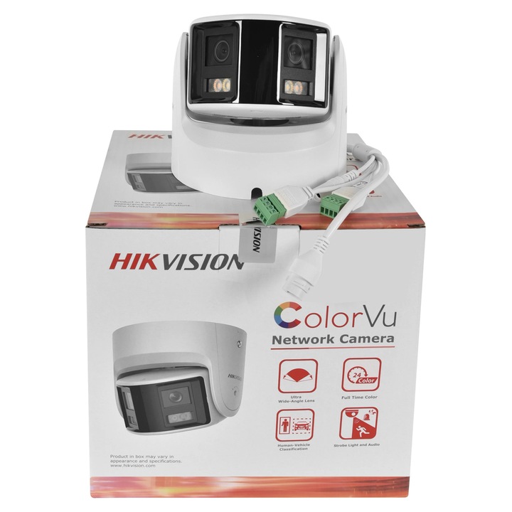 Camera de supraveghere, 4MP, 24/7 viziune color, IP67, 155x155mm, set original