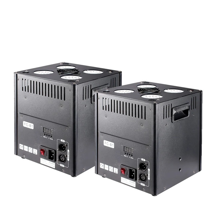 Комплект от 2 LED машини за мехурчета, 20W, DMX управление, 21x21x25cm, 4-5 метра