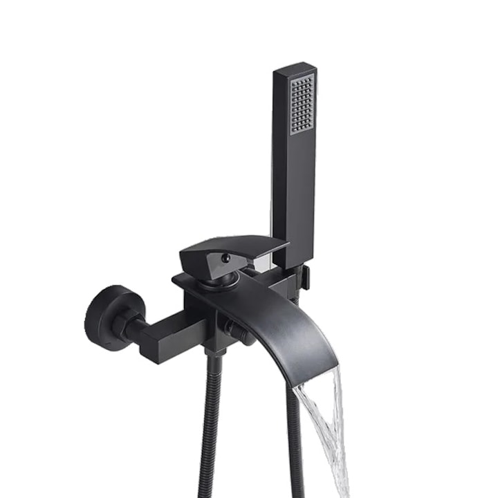 OEM Kádcsaptelep, modern design, egykaros vezérlés, fekete