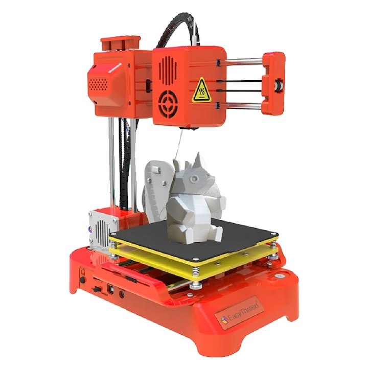 3D принтер Easythreed, размер на печат 100X100X100mm, скорост 40mm/s, K7-оранжев, офлайн TF карта