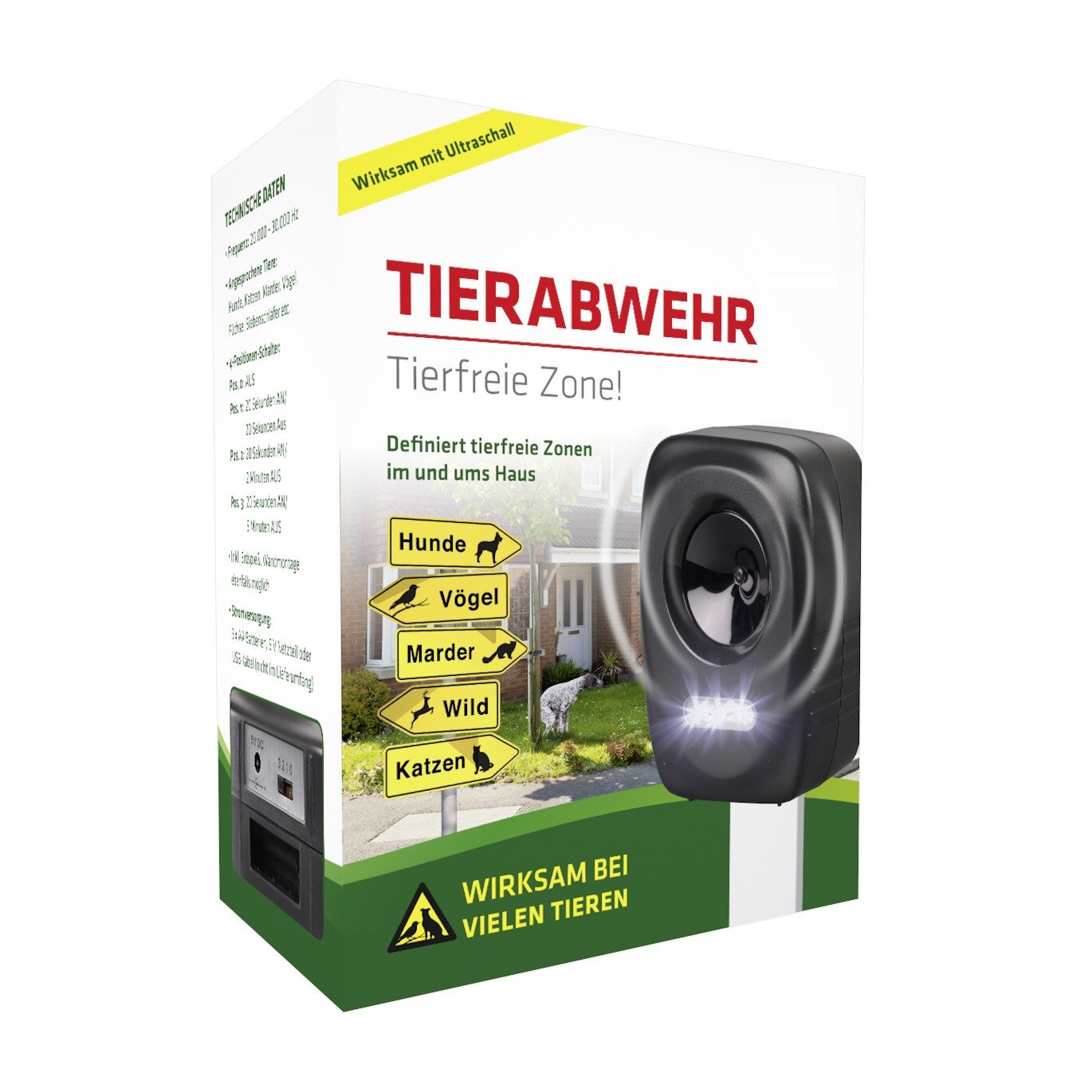 Aparat Electronic Ultrasonic LED Blitz - Guard Zone ® - Impotriva Cainilor, Pisicilor, Soareci. Brand Germania ®