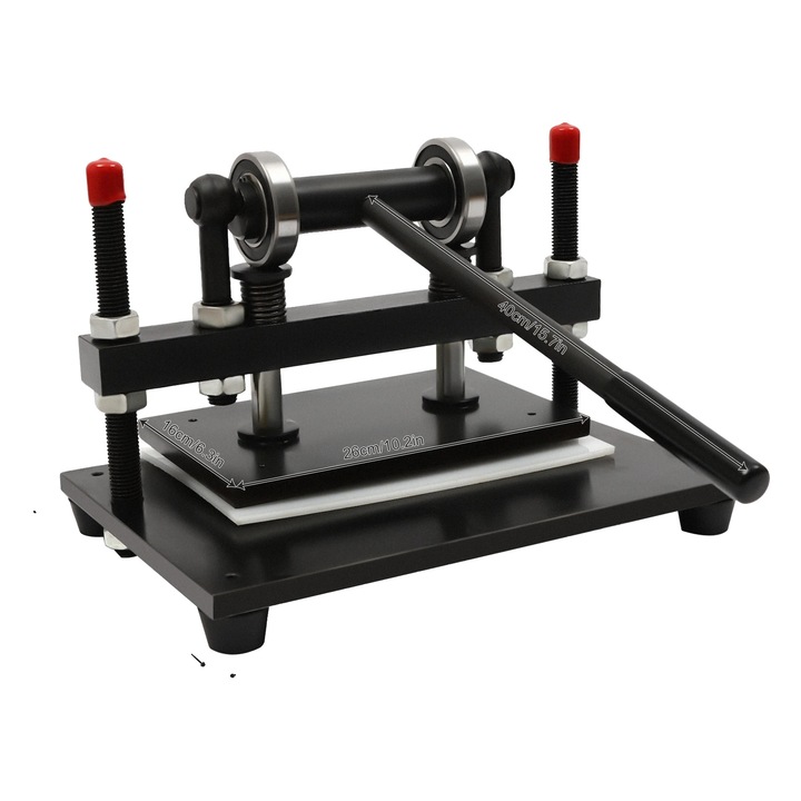 Masina de taiat piele, capacitate de incarcare 2T, cursa de presiune ajustabila, neagra, dimensiuni 31x100mm