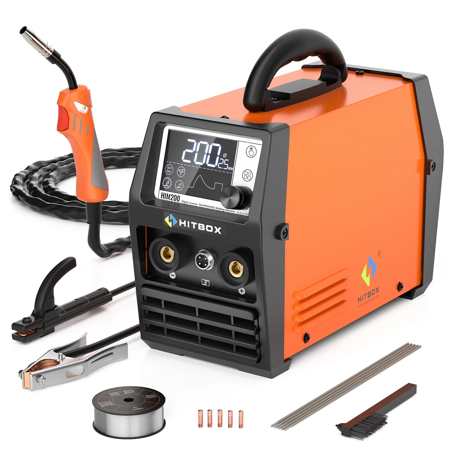 Aparat de sudura MMA & LIFT TIG, ARC 200D MINI, afisaj LCD