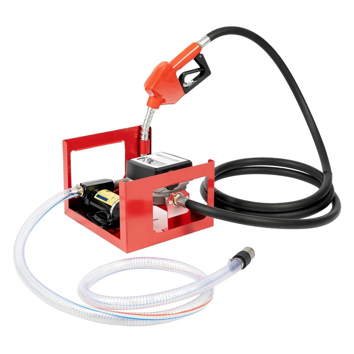 Pompa de transfer diesel 200W, 45L/Min, 12V, constructie robusta, dimensiuni 34x30x24cm