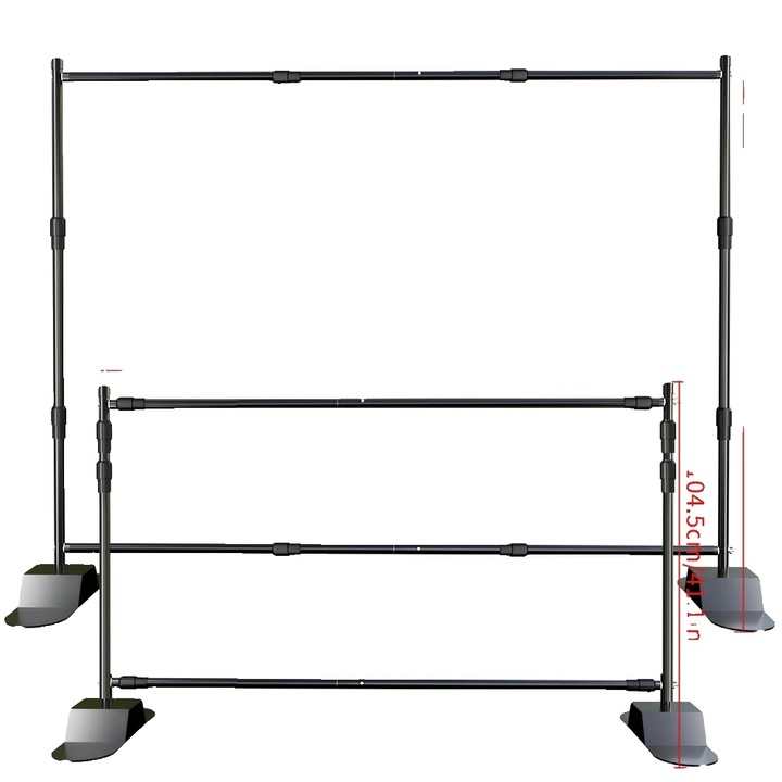 Stativ fundal foto, suport ajustabil, 2.7x3.4M, negru, set complet