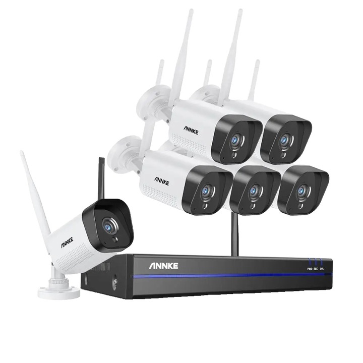 Annke Video felügyeleti készlet, 6 kamera, 3 MP felbontás, 5 MP felvétel, 1 TB