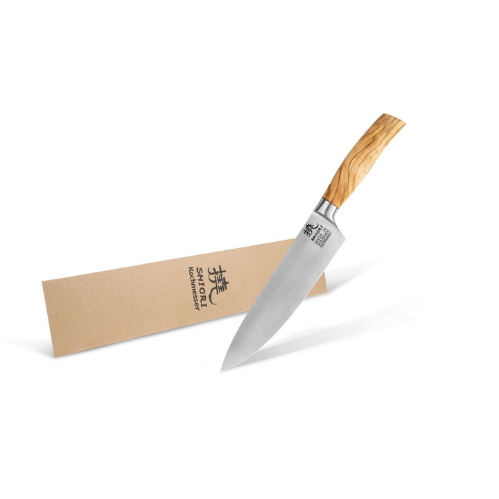 Cutit de bucatarie Shiori Hamburg Sifu, otel german 1.4116, 20,5cm, maner din lemn de masline